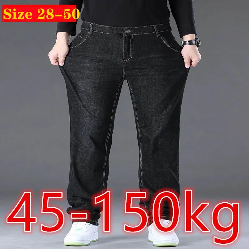 Men's 2025 NEW Jeans Pants Big Size 28-50 High Stretch Denim Fabric Large Size Pants for 45-150kg Jeans Hombre Wide Leg Jeans