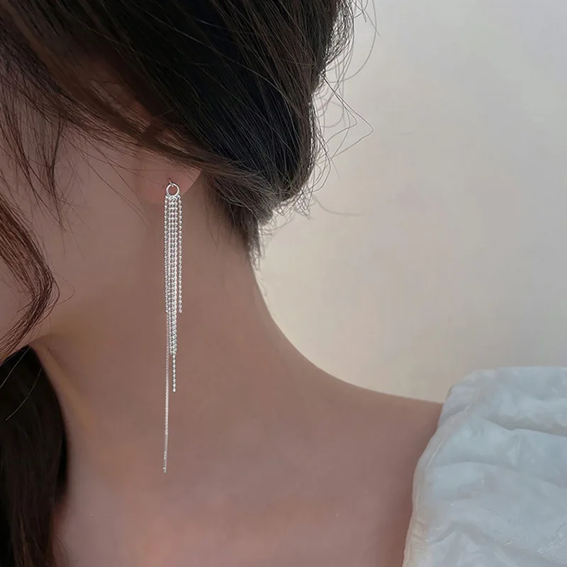 Ohrringe aus 925er-Sterlingsilber mit Quasten für Damen, Schmuck, Verlobung, Piercing, Großhandel, Zubehör, verhindert Allergien, Geld 925 – Detail 1