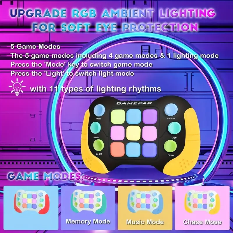 

Игра Fast Push, игрушки-непоседы, мигающая ручная игра для взрослых, электронный мозг, разные цвета, 1 шт.