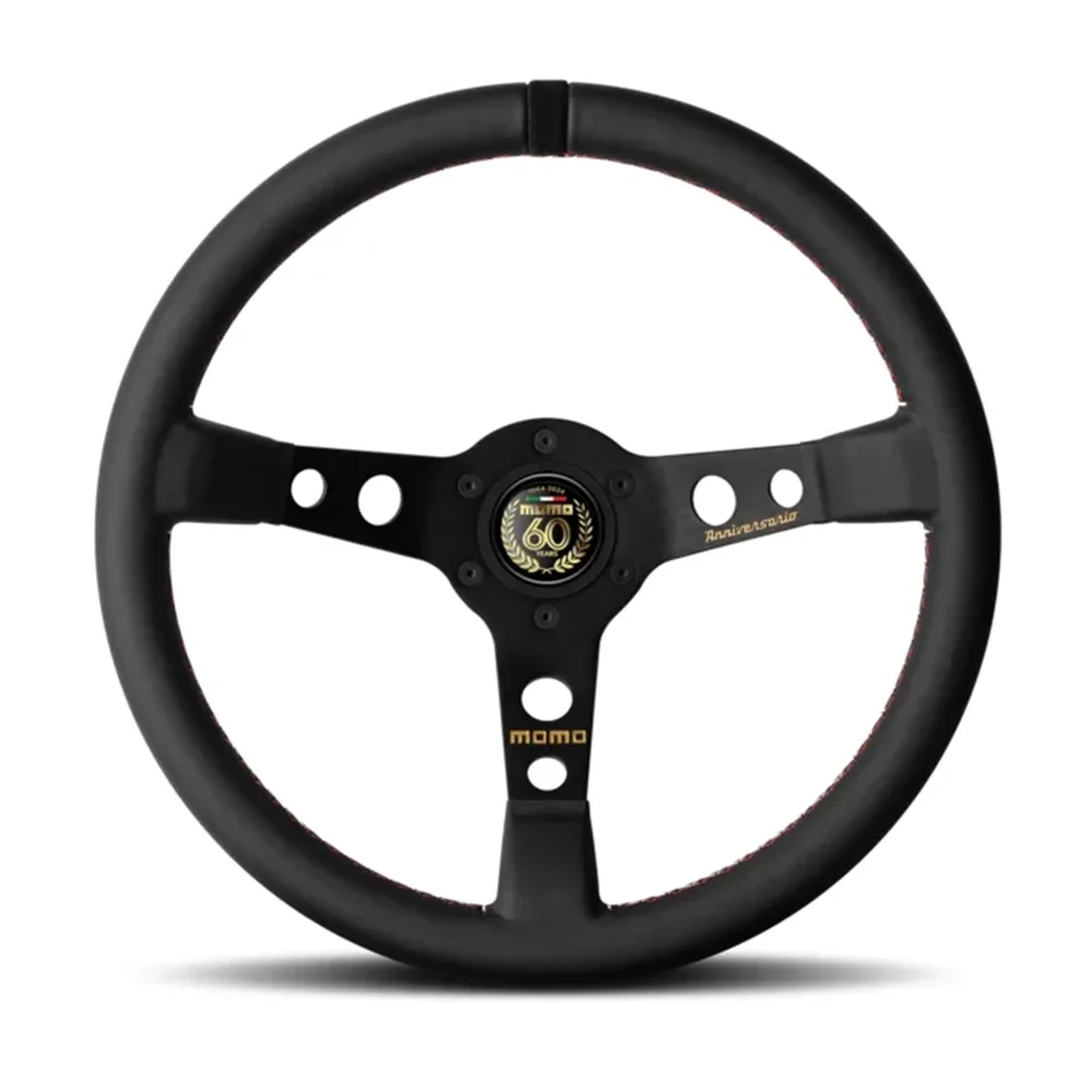 Racing 14Inch MOMO 60th Anniversary Steering Wheel Drift Car JDM Leather MOMO Steering Wheel Volantes For BMW VW HONDA TOYOTA