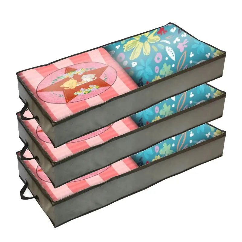 3 Pcs Underbed Storage Bags Large Capacity Thickened And Reinforced Foldable Storage Organizer Containers