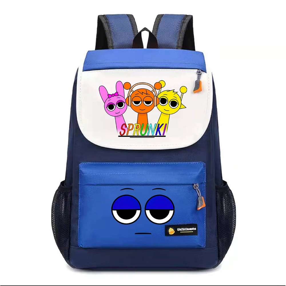 Sprunki Kids Cartoon Backpack Children Anime Fashion Schoolbag Boy Casual Knapsack Girl Cute Book Bag Accessories Shoulders Bags