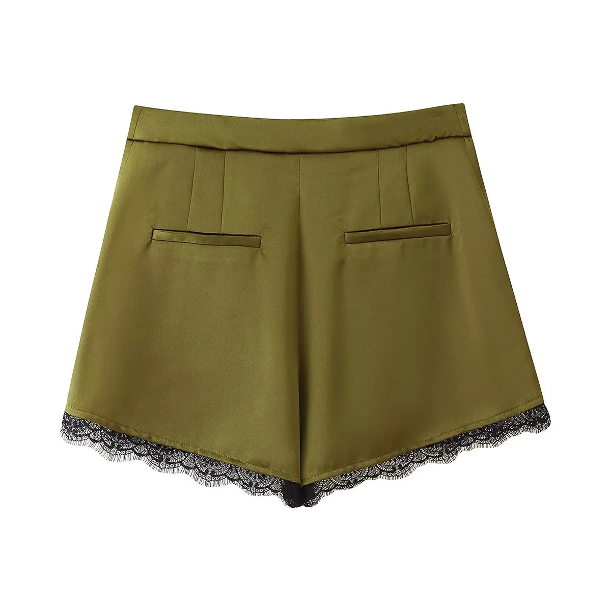 Fashionable Satin Lace Trim Casual Shorts For Women Summer New Arrival Style From