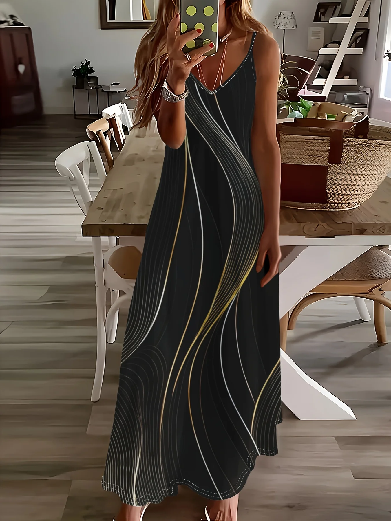 Damen Ärmelloses Sommerkleid Lässiges Einfarbiges Fließendes Midikleid für Frauen Leichtes Urlaubsoutfit Trendige 2024 Mode