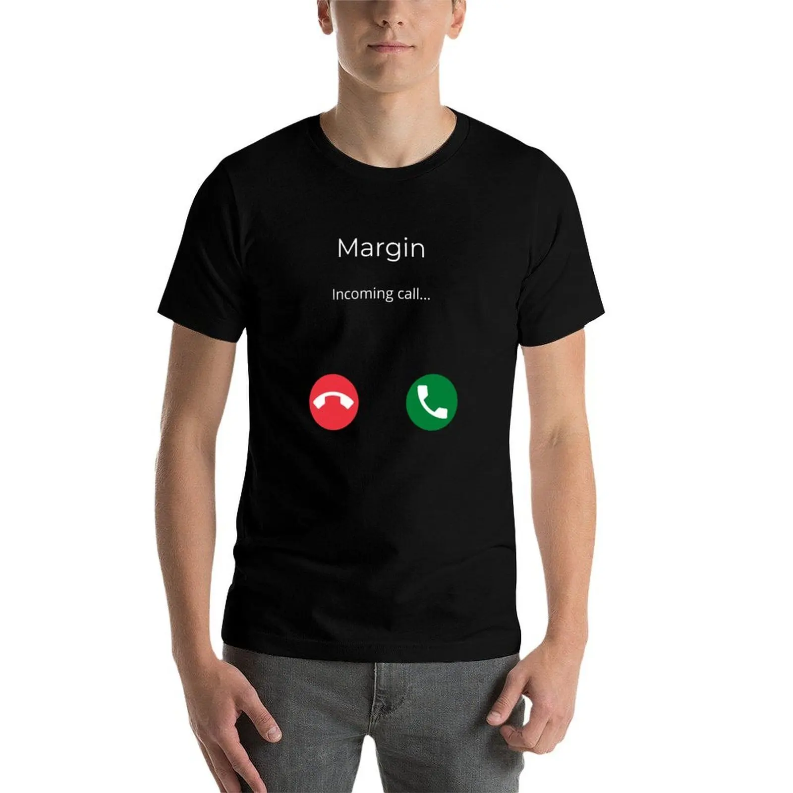 تي شيرت Margin Call Incoming تي شيرت للرجال برسومات مضحكة تي شيرت قطني #4