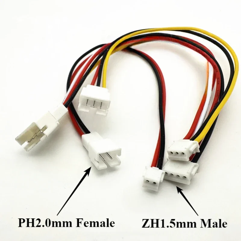 1/5/10Pcs/lot ZH1.5 Male To PH2.0 Female Adapter Conversion Line Connector Wire Cable 15cm 28AWG  2P 3P 4P