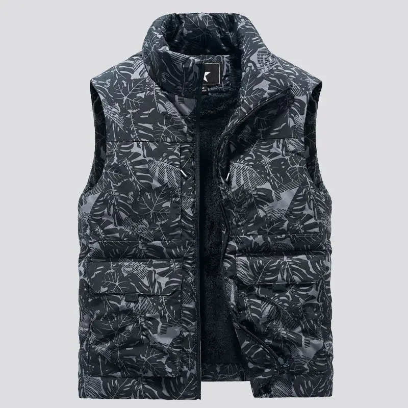 Men's thick outdoor work jacket for autumn and winter, men's coat, large size men's clothing, sleeveless