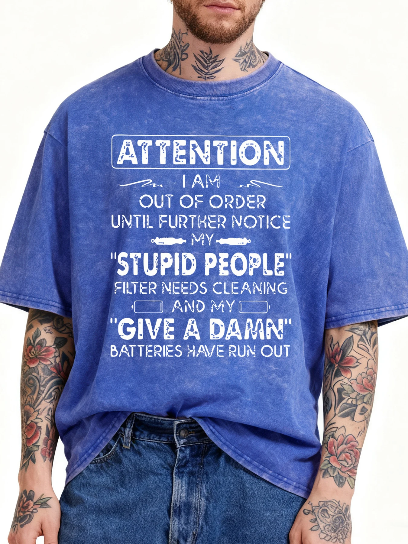 انتبه أنا خارج الطلب مطبوعة غسلها الذكور تي شيرت الصيف Crewneck تي شيرت للجنسين لينة الملابس القطنية الشارع خمر