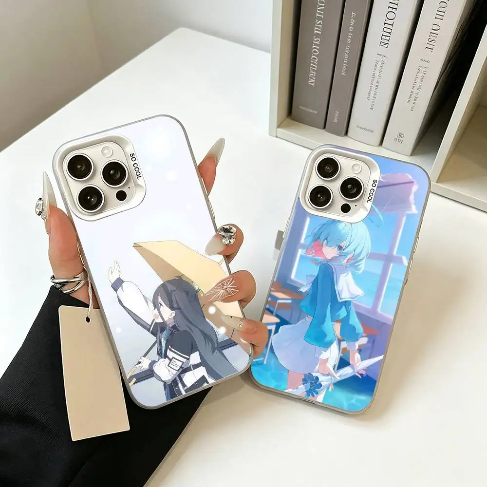 

Anime Blue Archive-s Phone Case For iPhone 17,16,15,14,13,12,11 Plus,Pro Max,XS,White Silver phone case