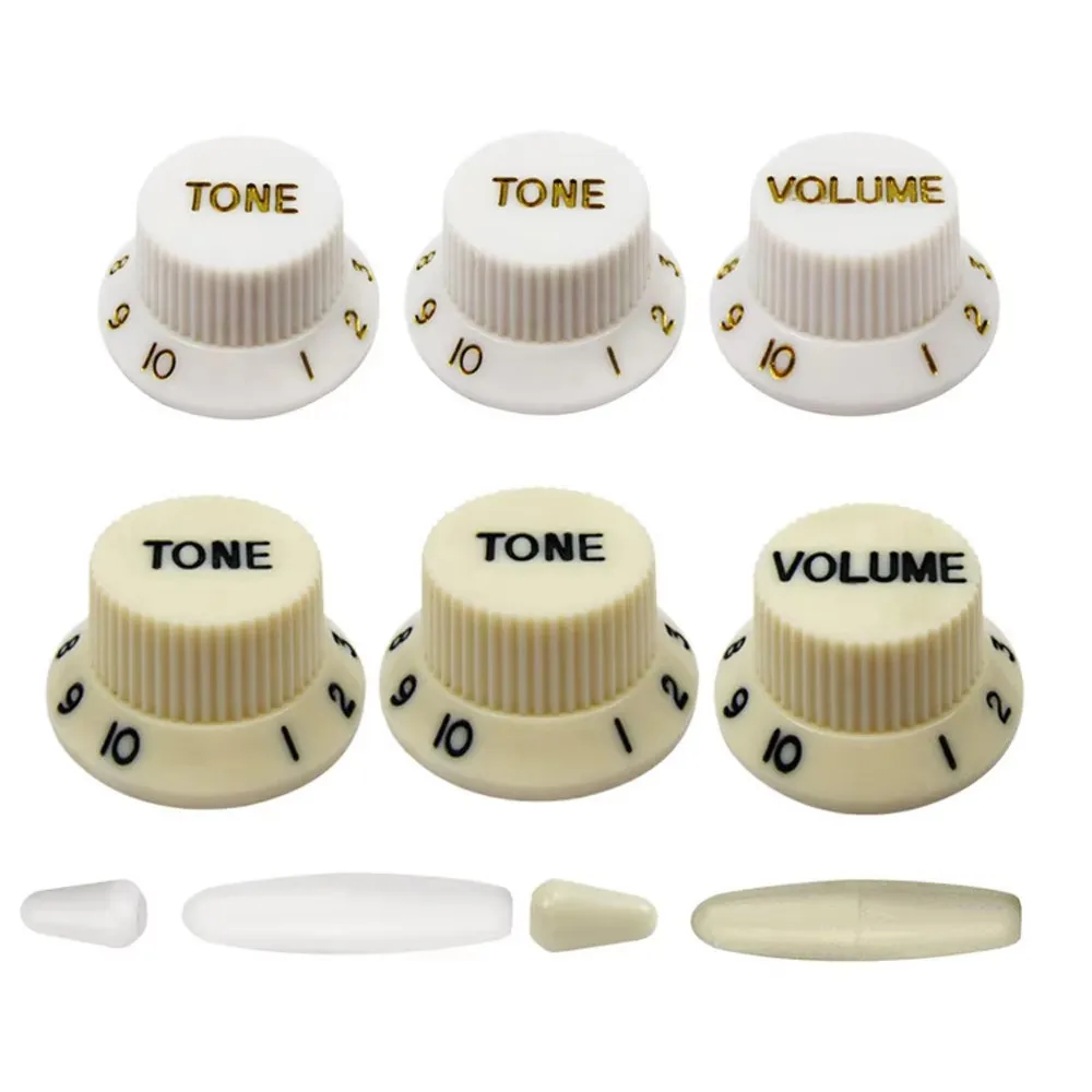 STSQ Electric guitar Volume and Voice Control Knob Set Adjusting Cap Potentiometer Shifter Switch Cap Gear 5 Cap