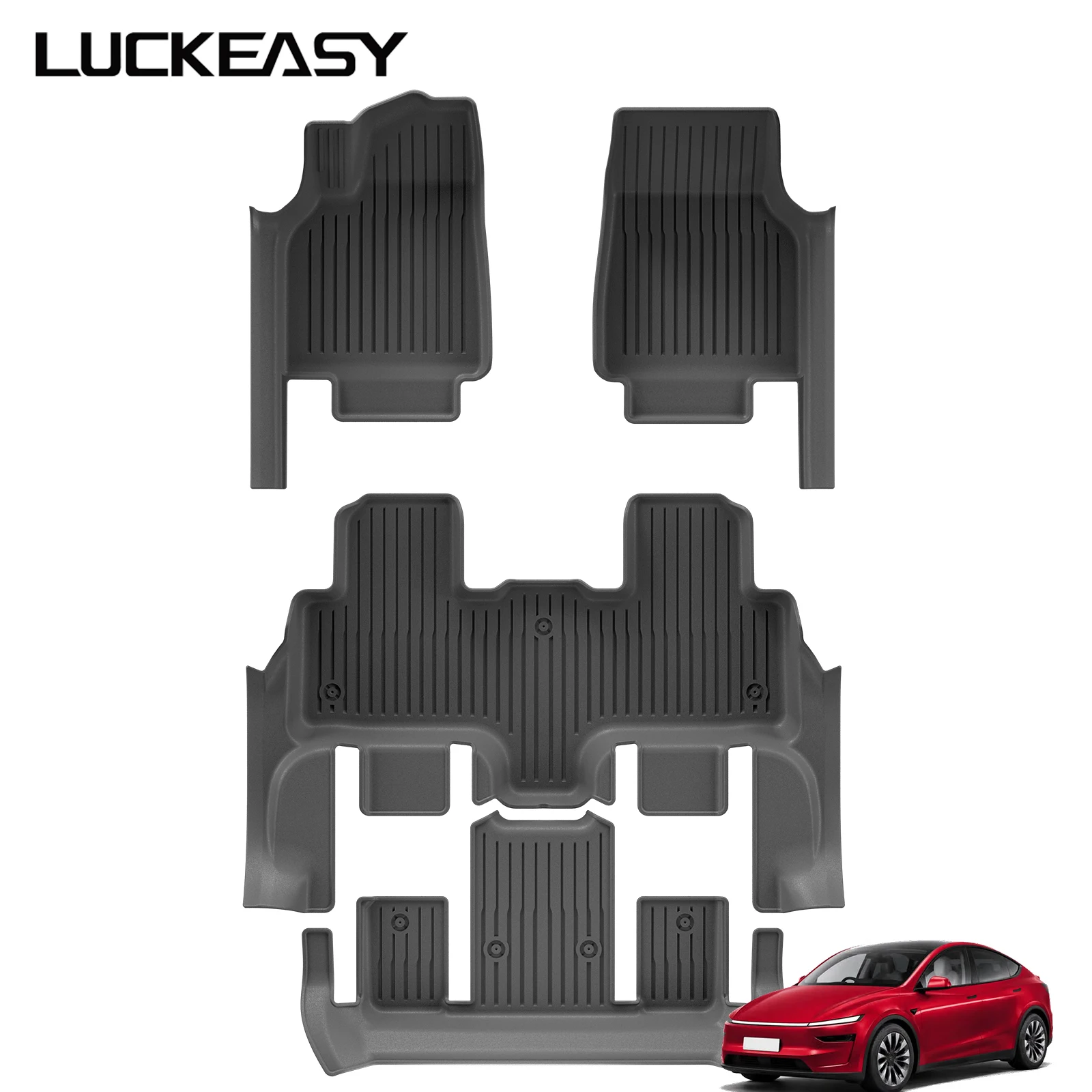for Tesla Model Y L 6 Seats 2025-2026 Car Floor Mats All-inclusive Threshold Style Foot Pads Protective Pad Interior Accessories