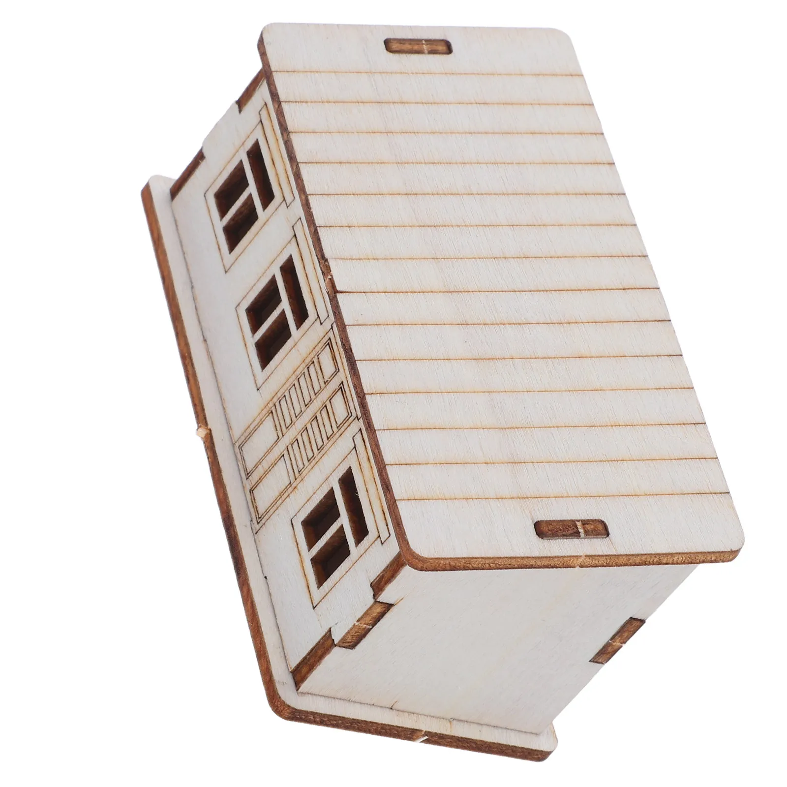 Casetta in Legno, Piccola Cabina in Legno Grezzo da Dipingere Fai-da-Te, Kit Cabina in Legno Non Finita, Decorazione Natalizia in Miniatura, Regalo Artigianale