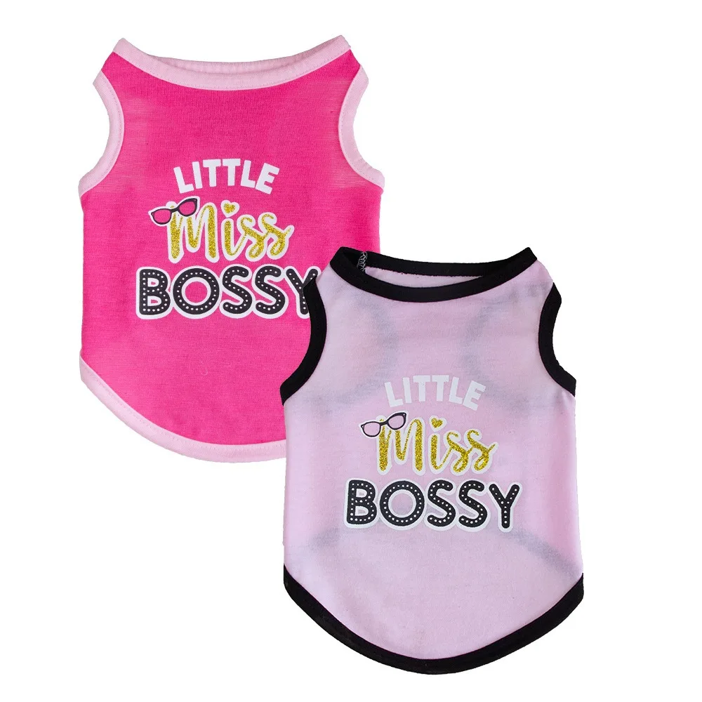 

Spring and Summer Dog Clothes European-style Teddy Vest Small and medium-sized Dog Letter Print T-shirt Breathable Pet Short