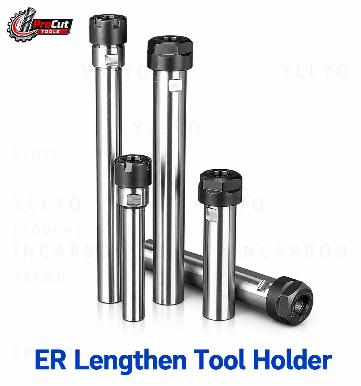 Straight Shank ER Extension Holder C8/10/12/16/20/25/32 ER8 ER11 ER16 ER20 ER25 ER32 CNC Milling Lengthen Collet Chuck 1Set