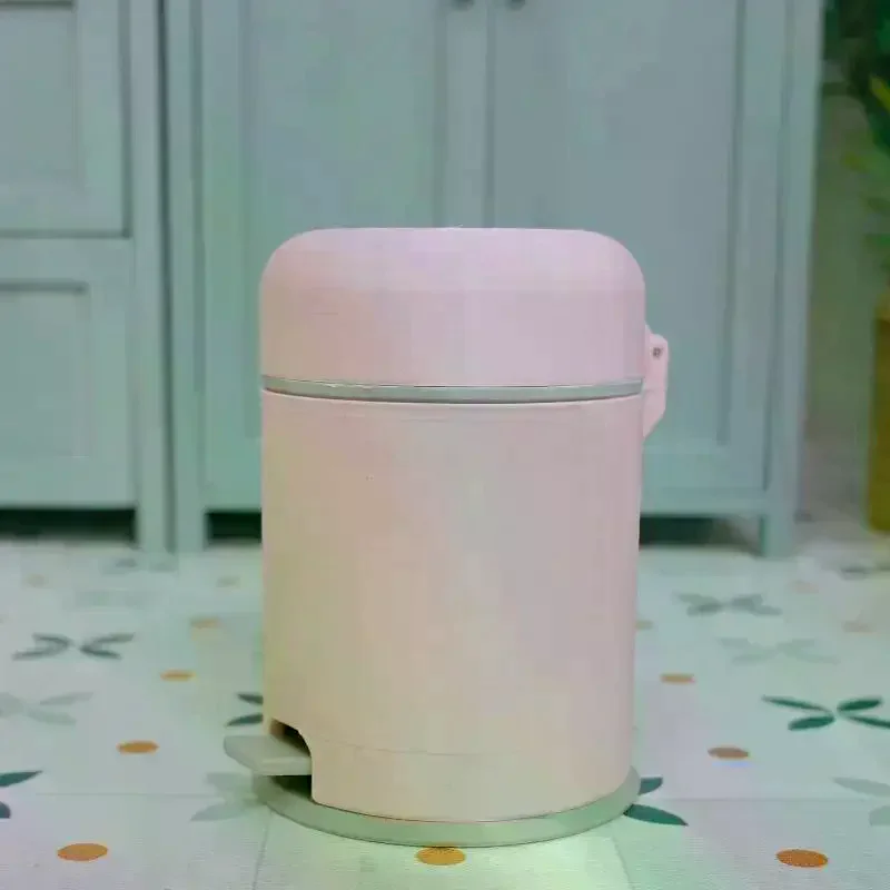 /GJ/Garbage Can Ornament 1/12 Dollhouse Miniature Foot-operated Trash Can Model Miniature Furniture Scene Decor Miniature