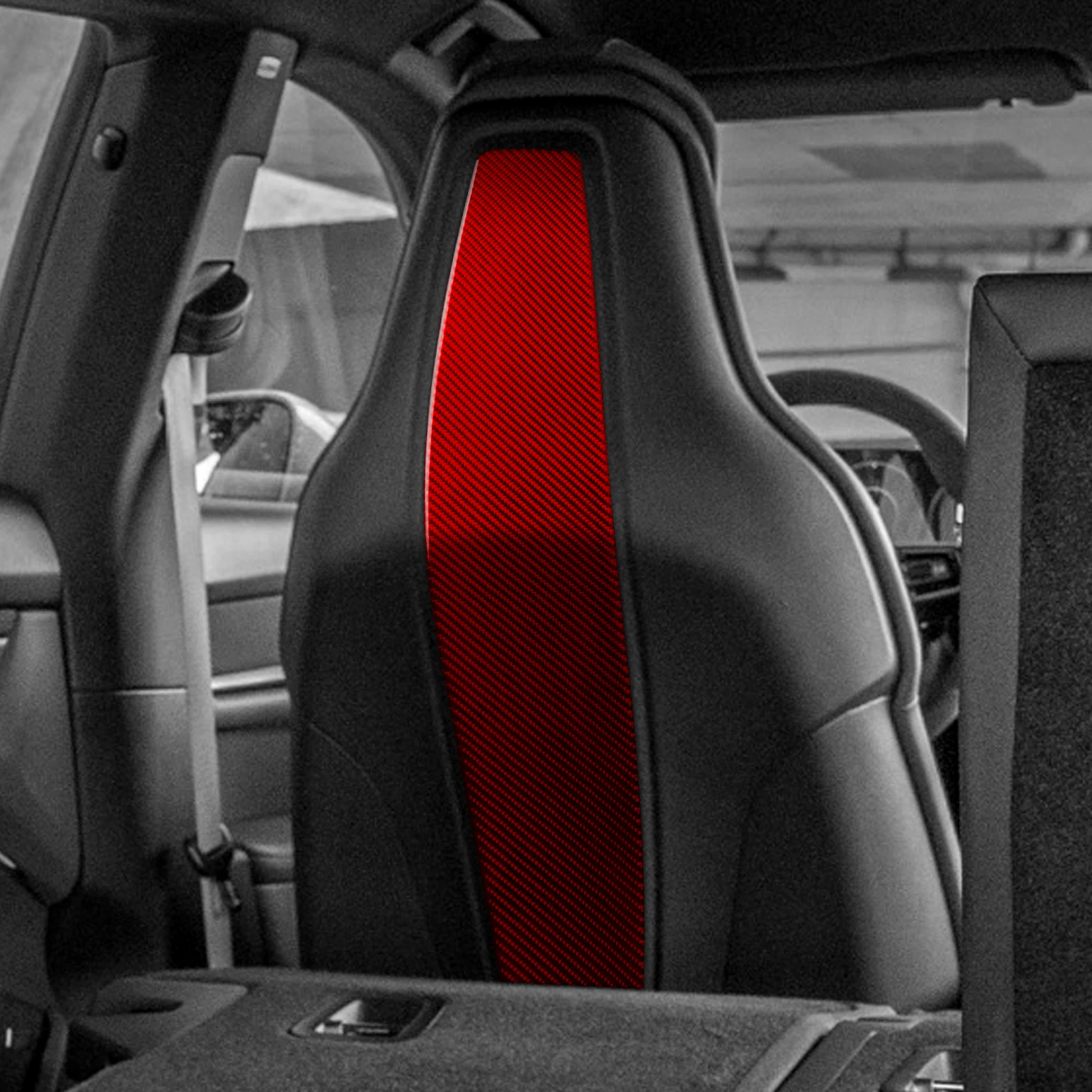 

For Porsche Taycan 2019-2026 Seat Back Headrest Cover Decorative Real Carbon Fiber Interior Car Decoration Accessories Sticker