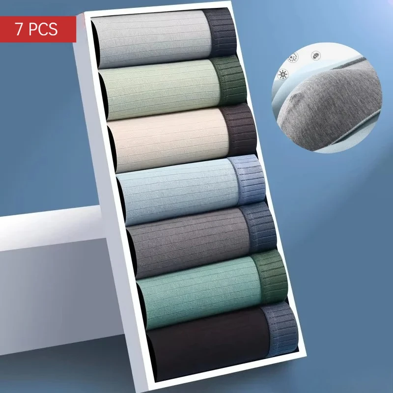 

7Pcs/Lot Men's Cotton Panties Underwears Briefs Men Underpants Cotton Thermal Man Breath Able Homme Sexy Soft Male Short