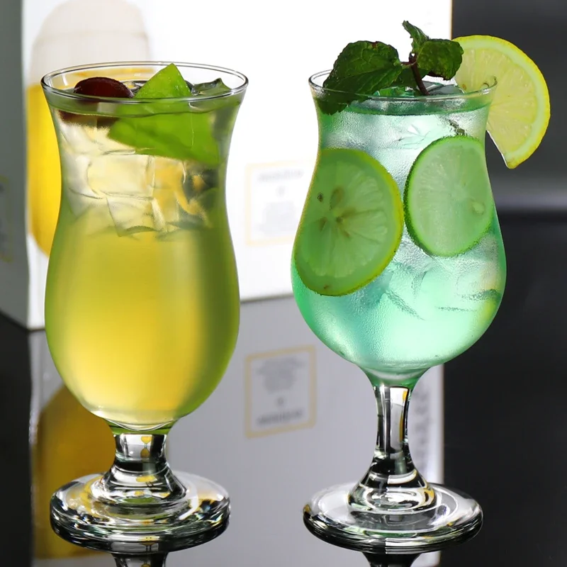 Libbey Hurricane Glass High Footed Milkshake Drink  Squeezed Juice Cup Tea Cup Tulip Shape American Style round Shape Glass