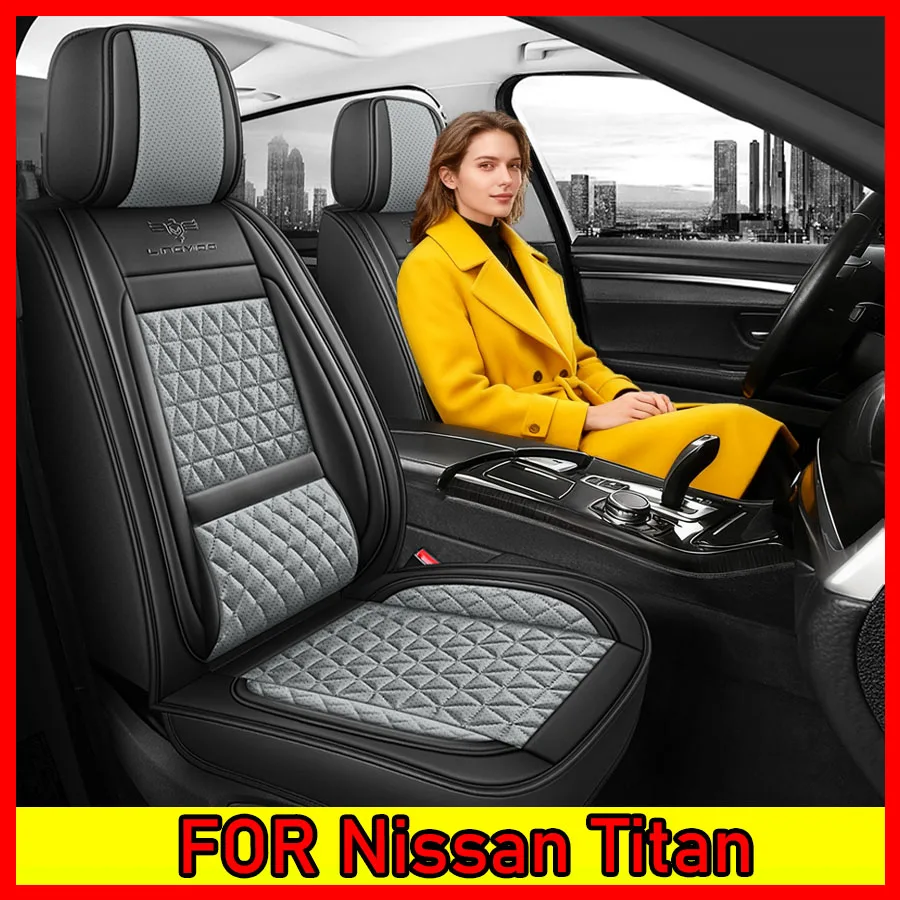 

Чехол на автомобильное сиденье для Nissan Titan, четыре сезона, водонепроницаемый, из искусственной кожи, мягкий, удобный, износостойкий, полностью обернутый чехол на сиденье