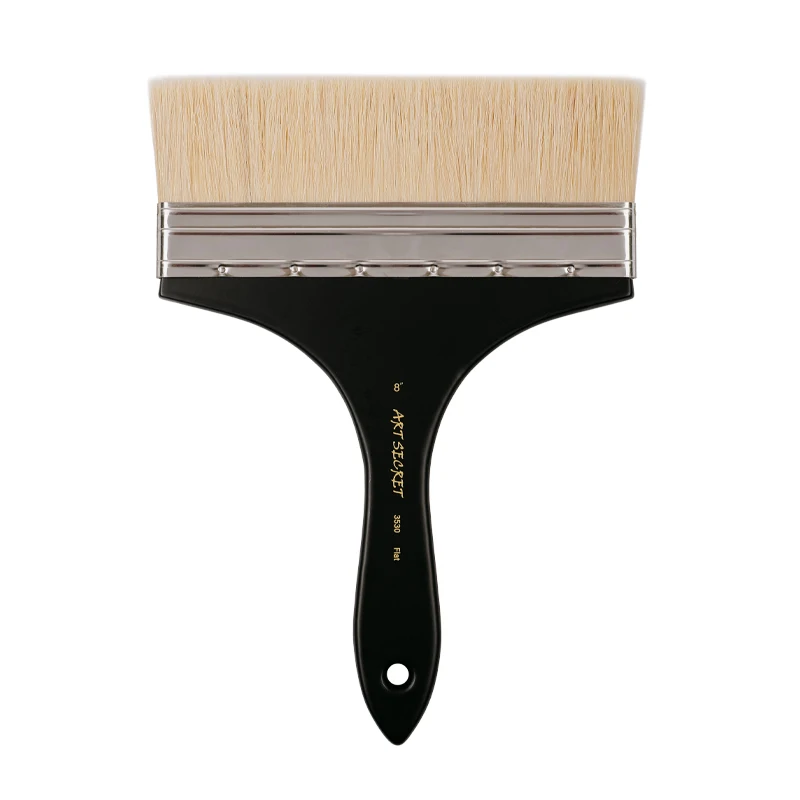 Artsecret-pincel multiusos No.3530, cerdas de pelo, mango negro acrílico, virola de latón, suministros de pintura artística, herramienta de artista