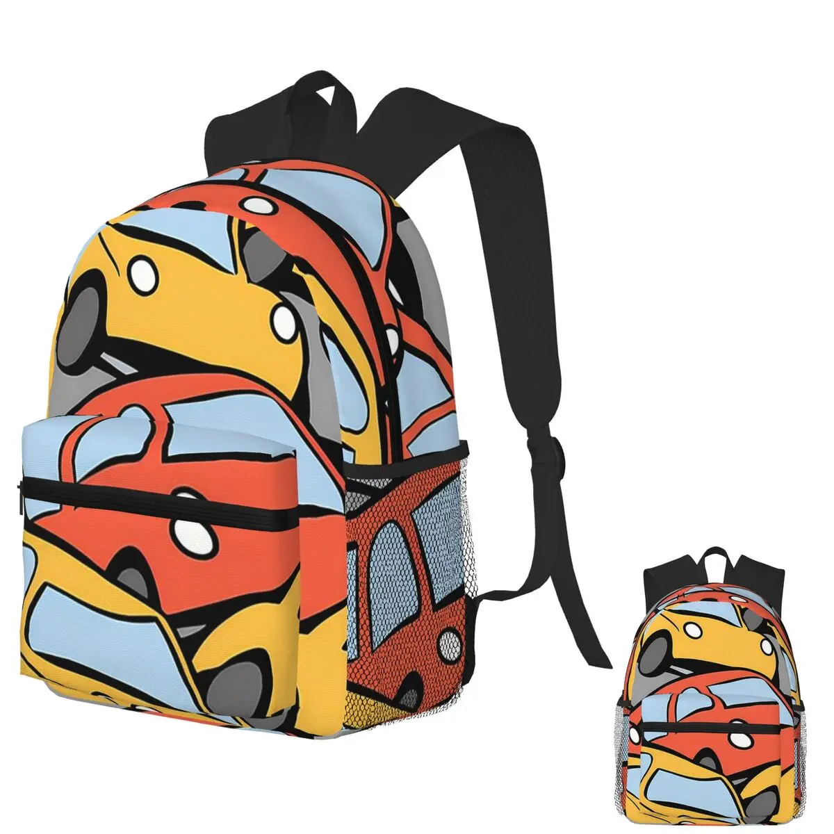

Playful Urban Traffic In Cartoon Style Student Backpack School Bag Hiking Travel Daypack for Men Women Bookbag Shoulder Bags