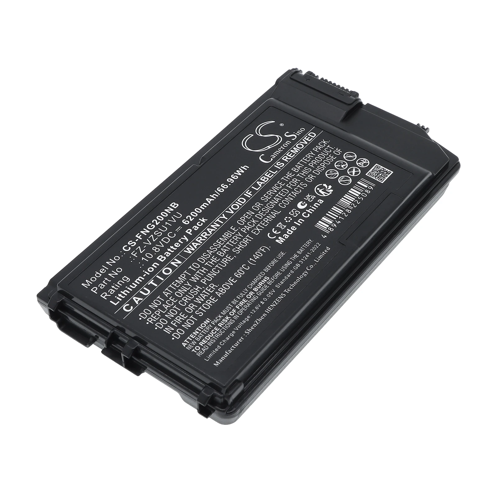 CS Replacement Battery for Panasonic  FZ-G2D, FZ-G2E, FZ-G2K,  Toughbook FZ-G2D,Toughbook FZ- PN:FZ-VZSU1VU 6200mAh / 66.96Wh
