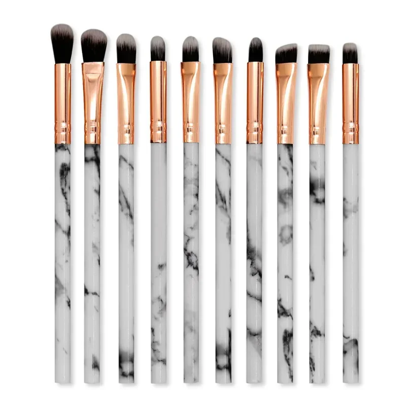 10Pcs Marble brush Set Cosmetic Powder Eye Shadow Foundation Blush Blending Beauty Make Up Tools