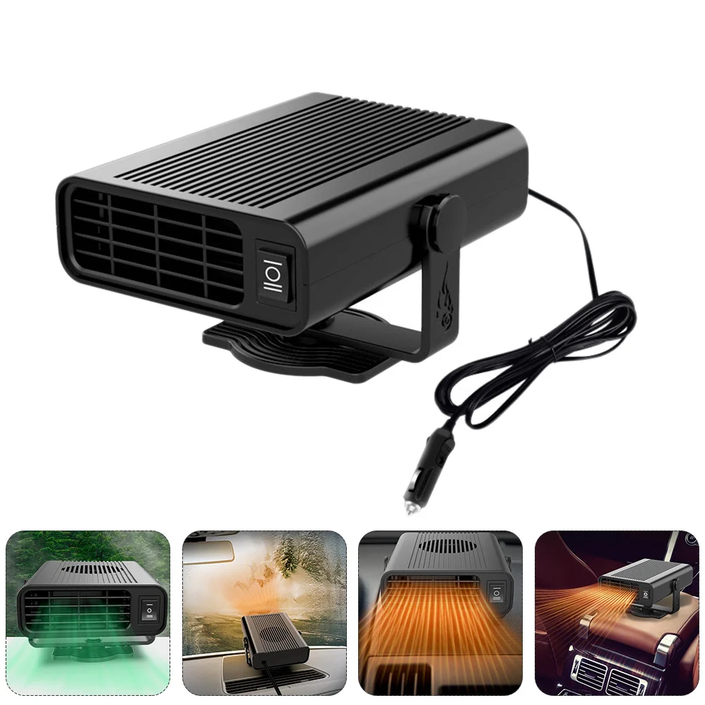 

Car Heater Designed for Use Vehicle Warmer Portable Plastic Defroster Abs Fan 12 Snow Defogger Black