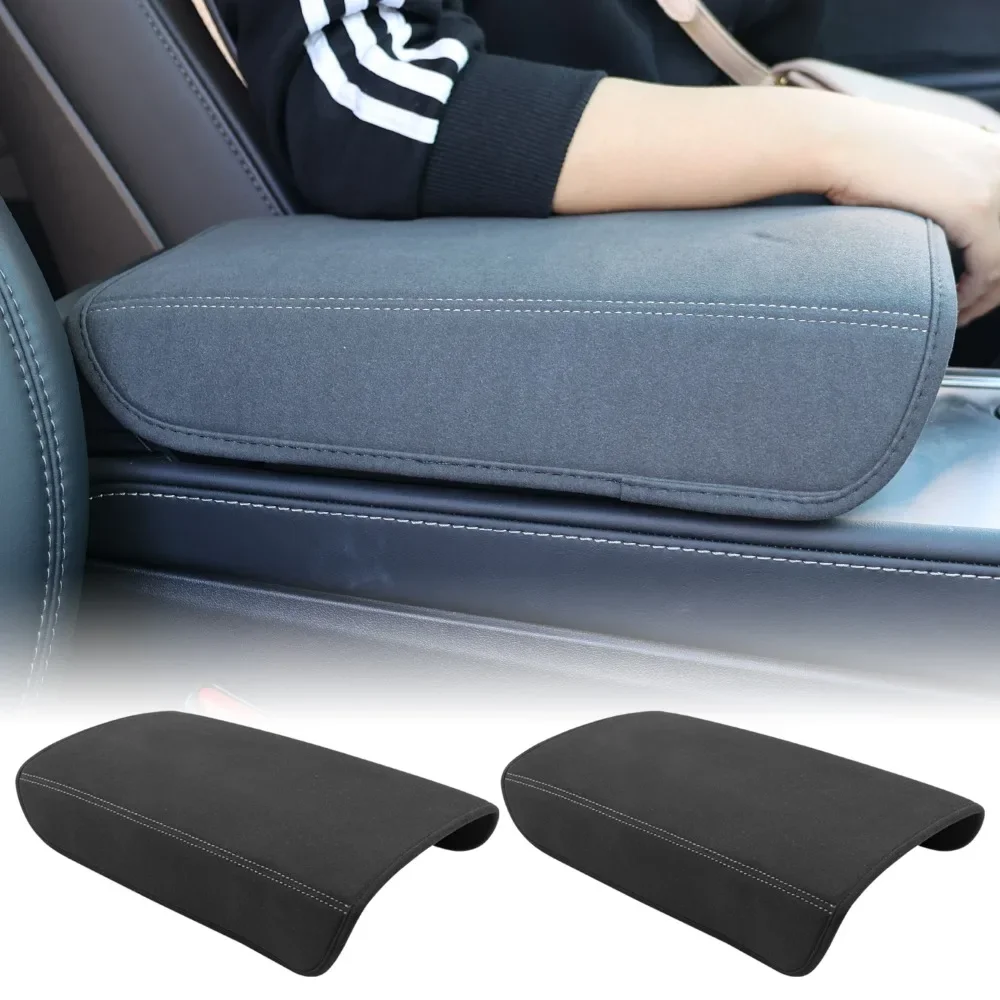 

Car Suede Armrest Box Cover for Tesla Model 3/Y Magic Tape Fixation Auto Arm Rest Anti Scratch Leather Decoration Protective Pad