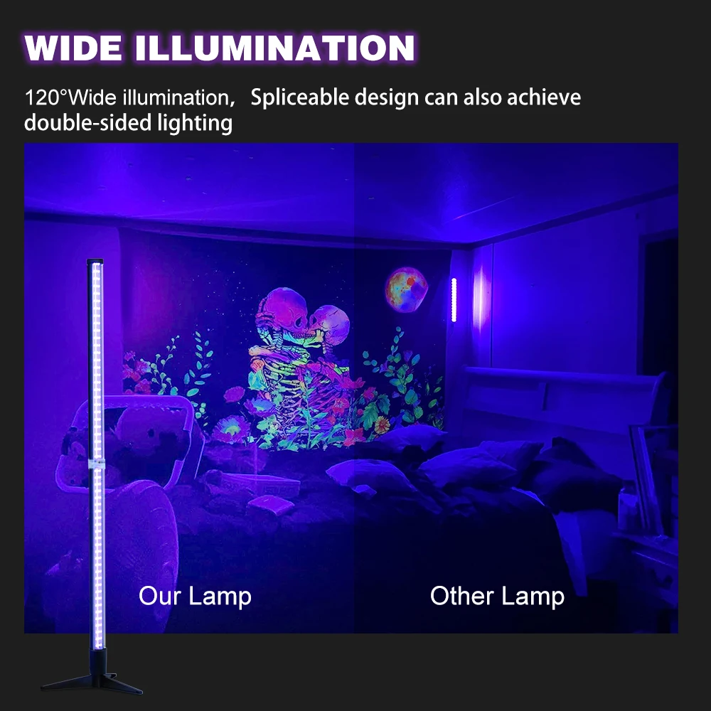 UV Light Tube High Quality For Blacklight Poster UV Art Bedroom Ultraviolet Light For Halloween Blacklight Club Spot Light