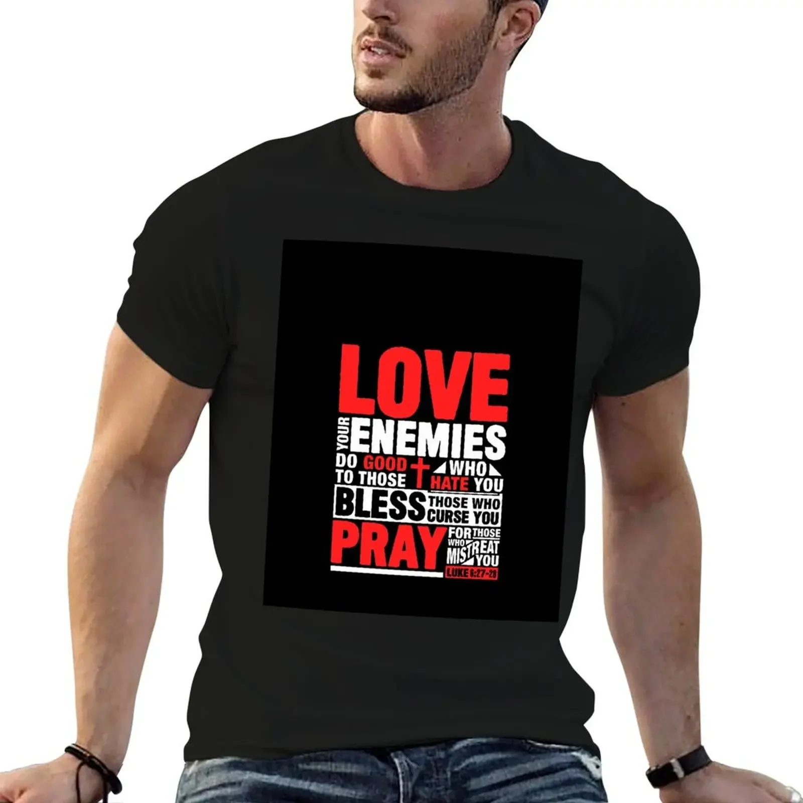 Camiseta Love Your Enemies, camisetas gráficas, camisetas personalizadas para hombres