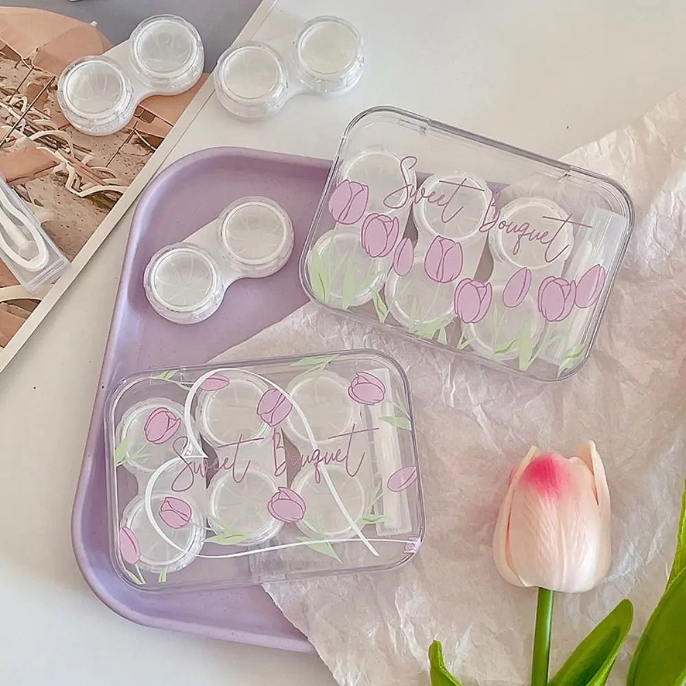 Reis Plastic Contactlenzenkast Mini Compact Opbergdoos Lekvrije Eenvoudige Contactdoos Vrouwen