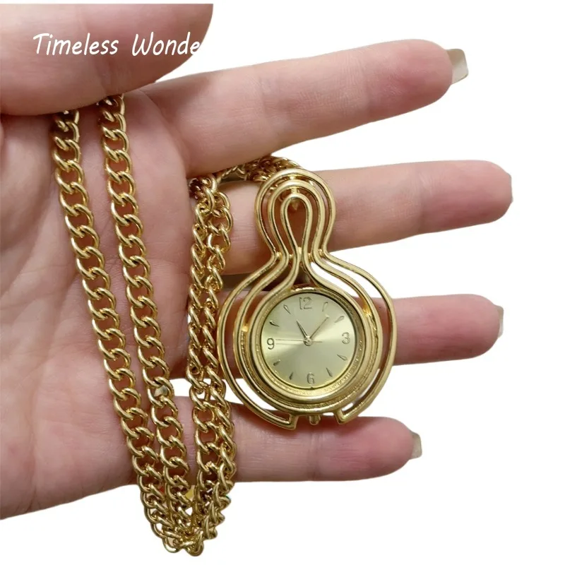 

Timeless Wonder Fancy Retro Geo Watch Pendant Chains Necklaces for Women Designer Jewelry Goth Runway Rare Top Vintage 4526