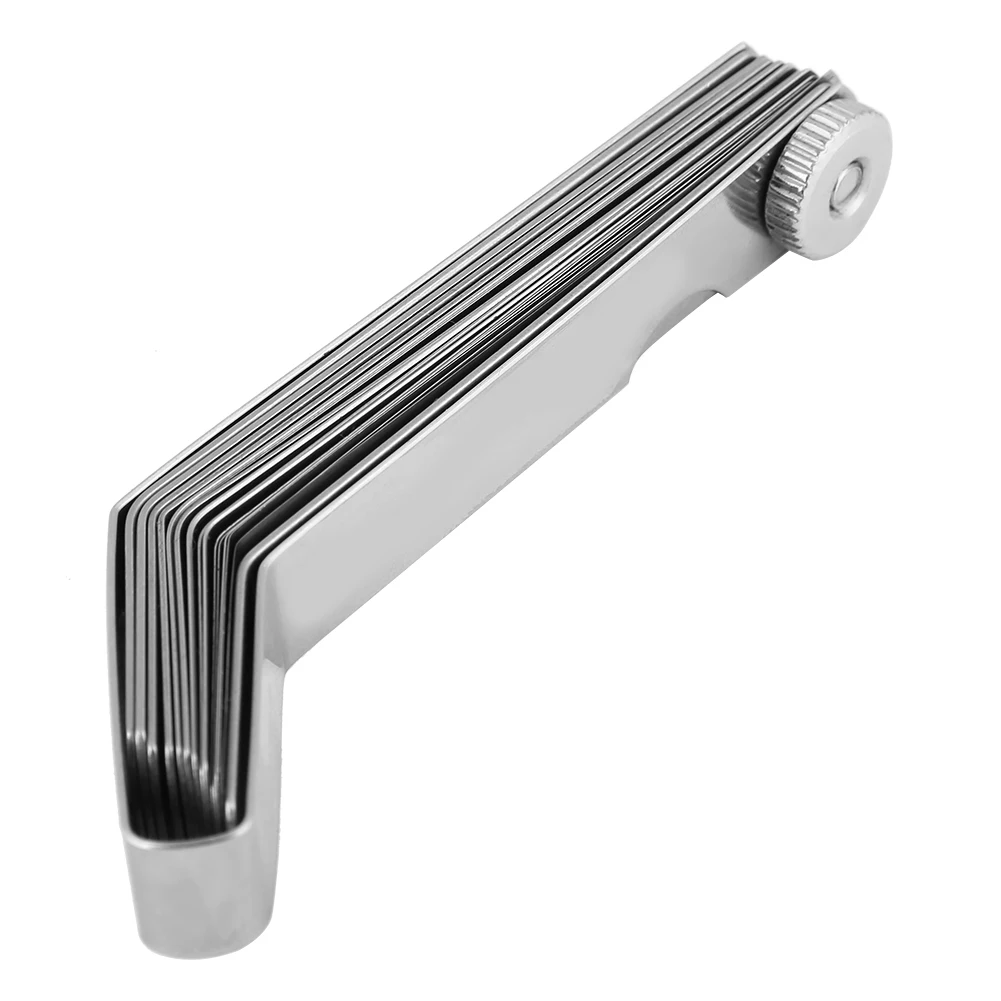 Feeler Measuring Tool Stainless Steel Curved Feeler Gauge Ruler Welding Inspection Tool 0.05-1.00mm