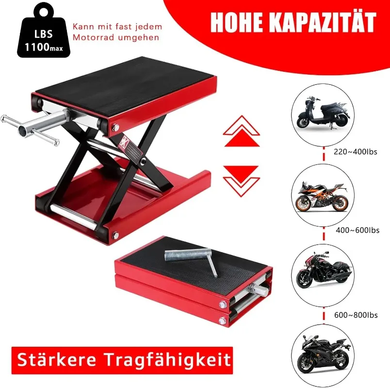 800-1500lbs Hydraulic Air Lift Table - Hot Sell Fixed Scissor Jack Motorcycle Car Jacks view 3