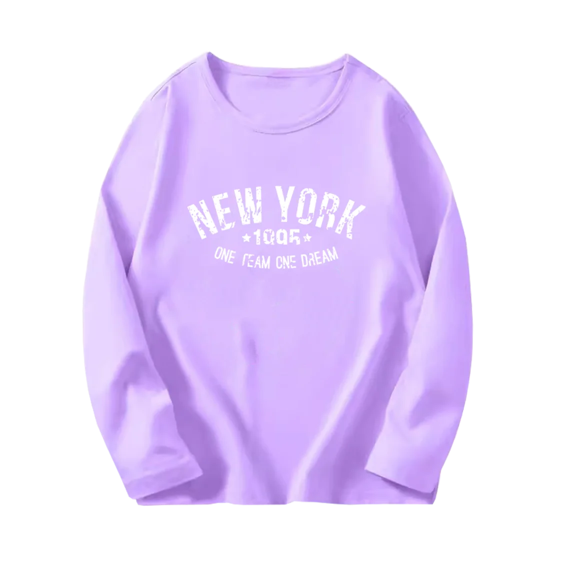 New York City Letter Prints T Shirt Boy Girl Clothes T-Shirts Kids Loose Spring Cotton Breathable Long Sleeve Tops