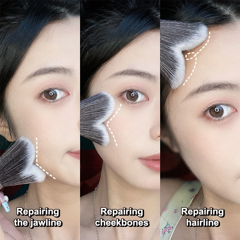 1 قطعة على شكل حرف V الفك خط الخد إصلاح فرش الوجه كونتور الظل فرشاة المهنية الظل تلطيخ فرشاة أدوات ماكياج الوجه