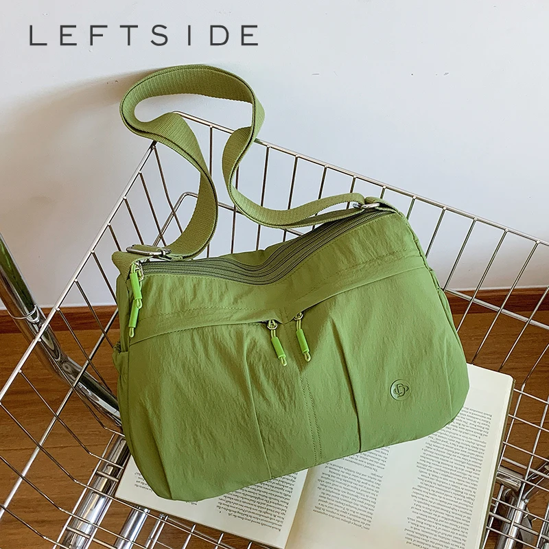 

LEFTSIDE New Style Women's Bag Cloth Shoulder Bag 2025 Female Crossbody Bag Multiple Pockets Travel Handbags and Purses
