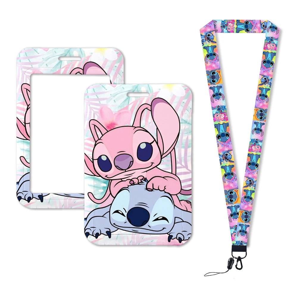 

Disney Lilo & Stitch Lanyards Card Neck Strap Lanyards ID Badge Holder Keychain Key Holder Hang Rope Keyrings Gifts Accessories