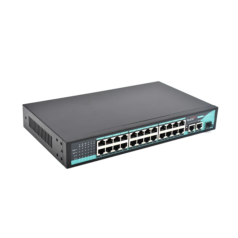 Wanglink-Network PoE Switches, Support VLAN Off Extend, 2 Gigabit Ethernet, Uplink Ports, 400W, 100M, 24 Ports