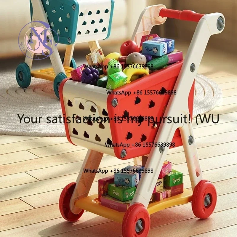 ZOCI-FOR Shopping cart toy baby small trolley children play house music kitchen supermarket men and girls