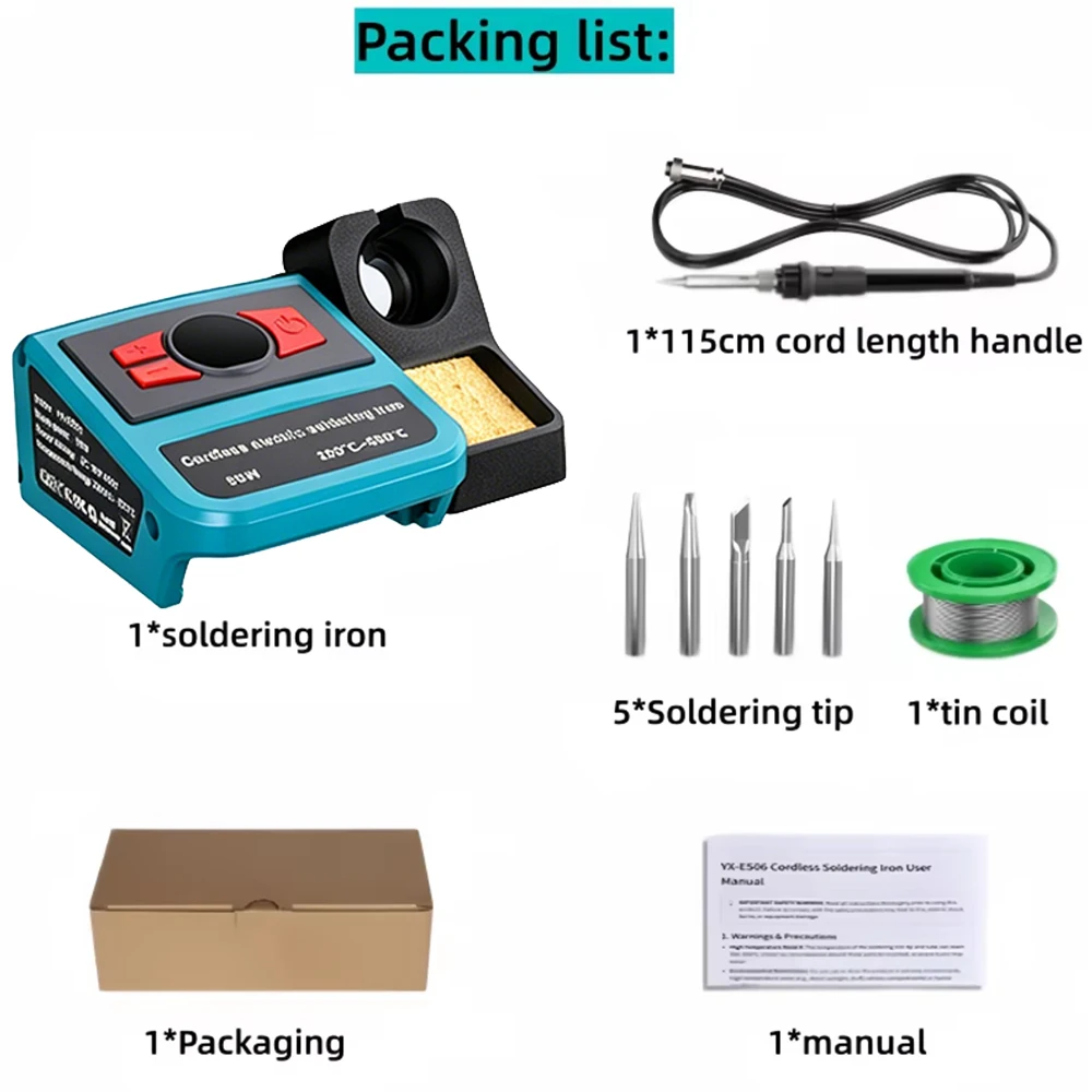Portable Cordless Soldering for Makita/Milwaukee/Bosch /Dewalt 18/20V Li-ion Battery Station Lithium Soldering Iron for DIY view 2