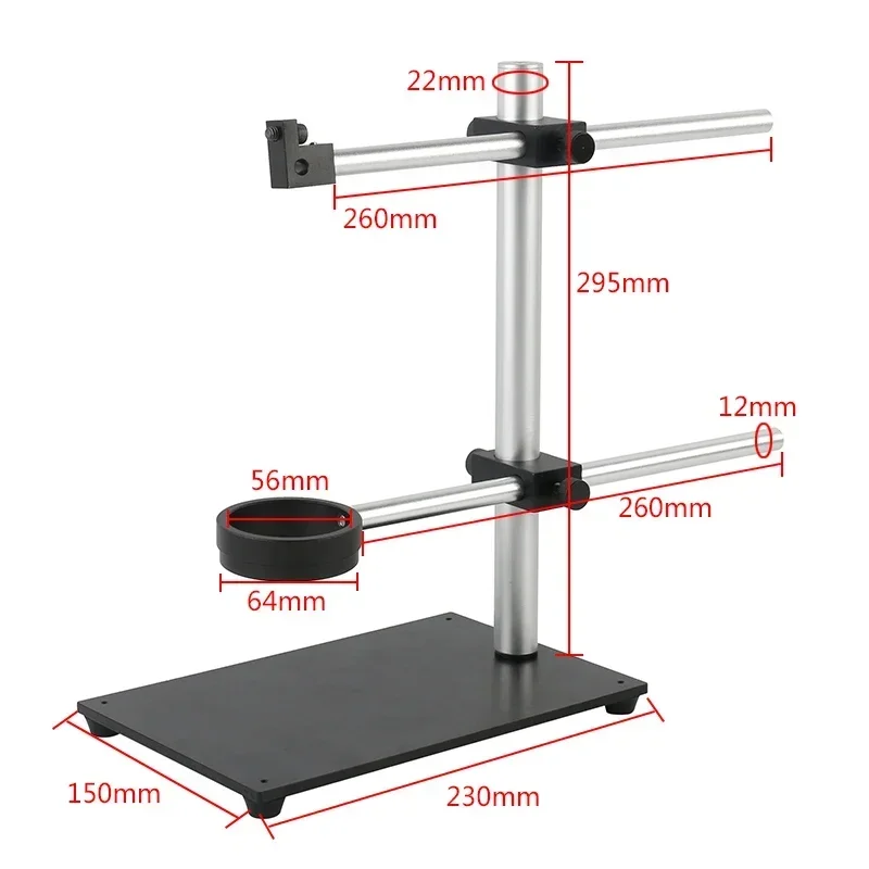 42mm 50mm Ring Focusing Holder Adjustable Lab Industrial Video Microscope Stand Metal Desktop Bracket For HDMI VGA Video Camera