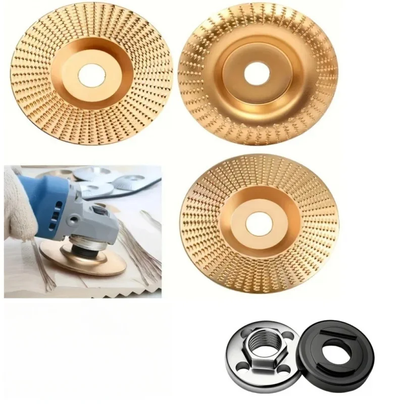 Wood Grinding Disc Angle Grinder Rasp Disc 100mm Wood Carving Sanding Wheel for Woodworking Polishing Shaping Bowl Flat Curved
