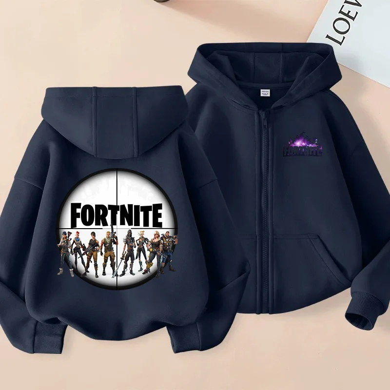 Nueva Sudadera con Capucha Infantil Fortnite, Sudadera con Cremallera, Diseño de Anime, Informal, Transpirable, para Niños, Chaqueta, Primavera 2026, Ropa Infantil