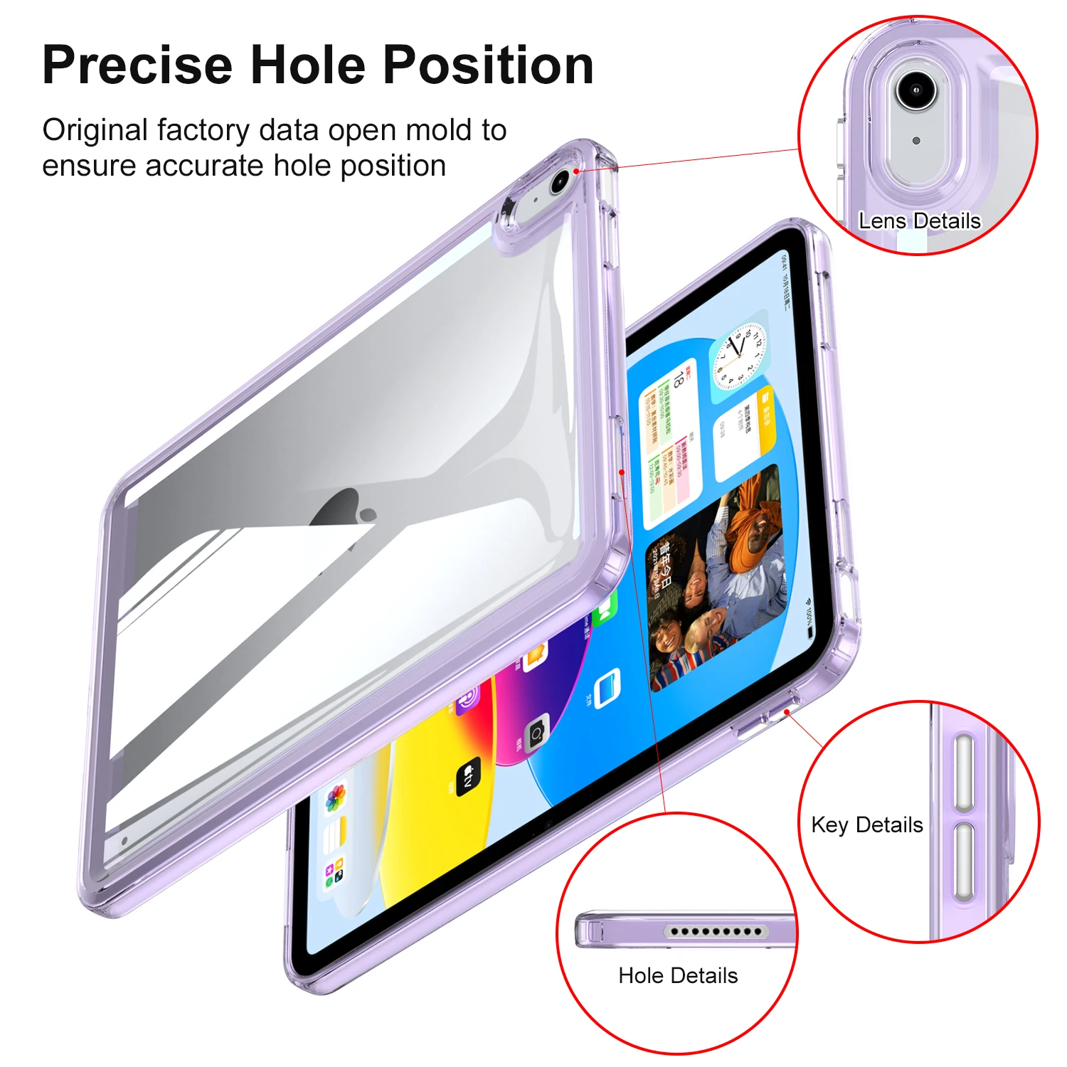 Funda protectora de TPU y acrílico para tableta, cubierta de Color sólido a prueba de golpes para Aplle IPad 5, 6, 10 Pro, 11, Air 3, 4, 5, Mini 4, 5, 6, 2020, 2021, 2022