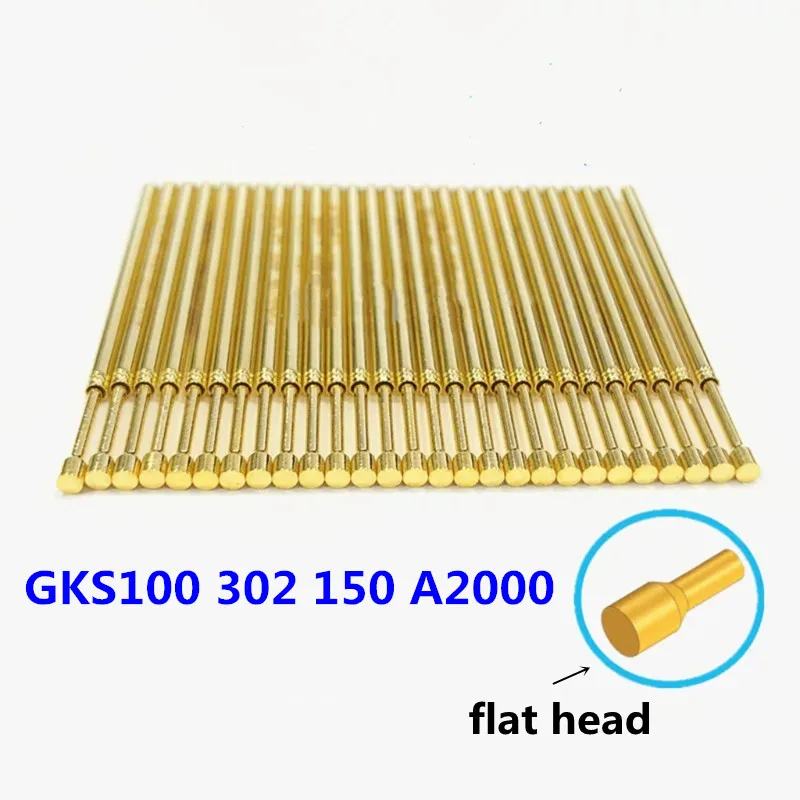 100PCS INGUN Probe GKS100 302 150 A2000 Flat Head Spring Test Probe Outer Diameter 1.36mm Length 33.35mm  ICT  FCT Testing
