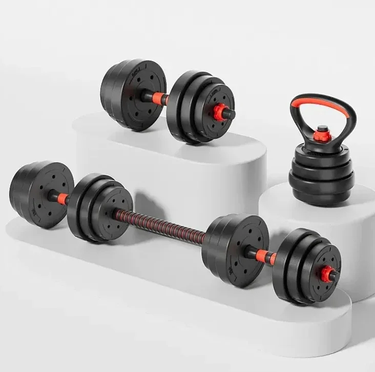 10kg-50kg Multifunktionales Heimfitness-Set mit Hanteln, Individuelles Logo und Farbe, Fitness-Hanteln und Langhanteln aus Zement