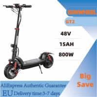 isinwheel GT2 Electric Scooter 800W Motor 48V 15Ah Battery 11 Off-Road Pneumatic Tire Foldable City Commuter Electric Scooter