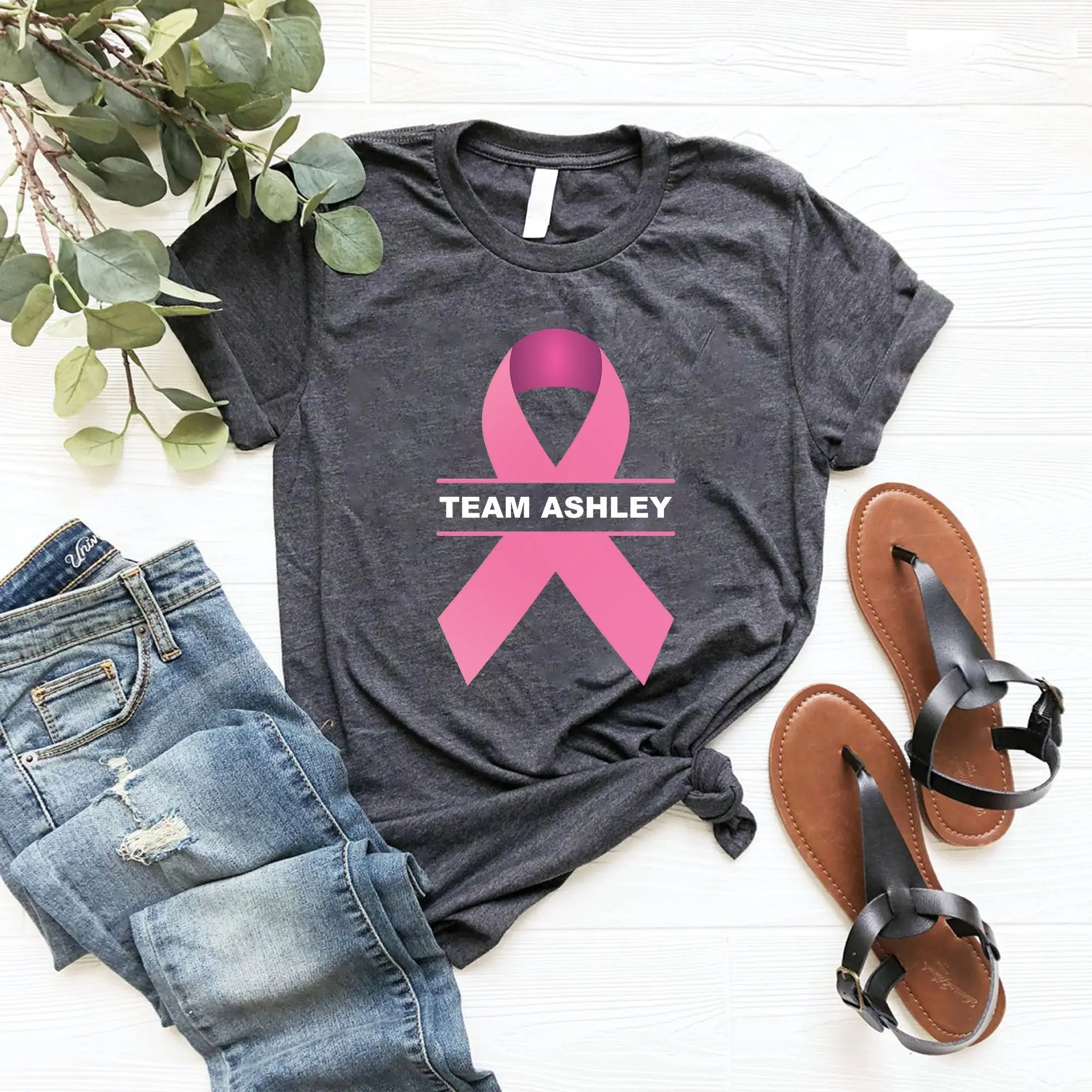 Breast Cancer T shirt Personalized Team Motivational Awareness Support